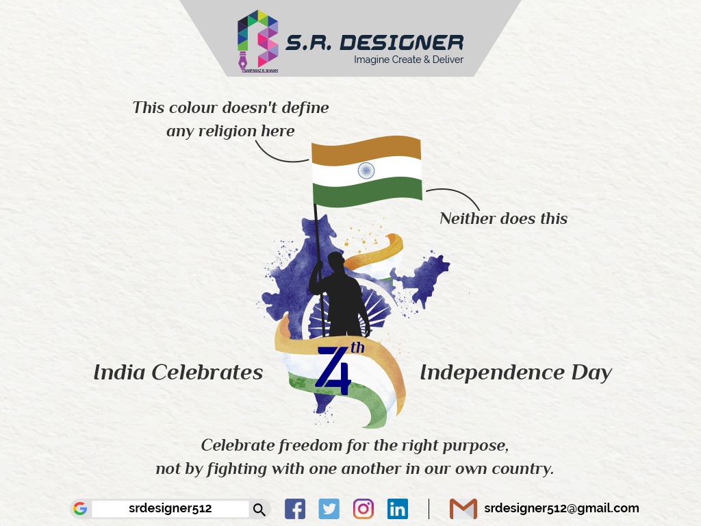 SRDesigner512's tweet photo. Let's work together to make #India great - stronger, more prosperous &amp; one of the best country in the world. ✌️

@SRDesigner512 wishes you all #74thHappyIndependenceDay

#स्वतंत्रतादिवस #15thAug #2K20 #74th #HappyIndependenceDay #ProudToBeIndianMuslim #MuslimFreedomFighters https://t.co/czP1oE3Ba1