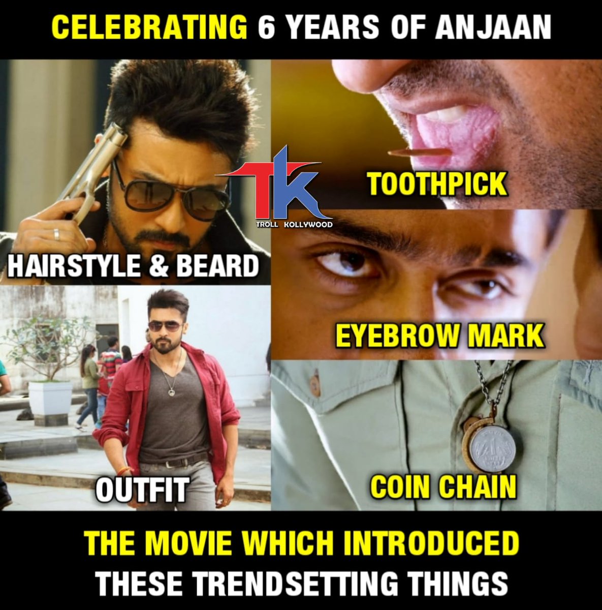 Anandusfc's tweet photo. Suriya - Trendsetter for a Reason 😎

#6YearsOfTrendsettingANJAAN @Suriya_offl #SooraraiPottru https://t.co/sumPmMNwzq