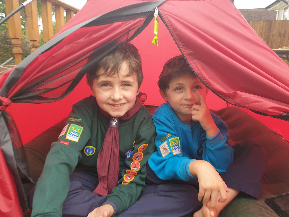 surreyscouts's tweet photo. Lots of happy Surrey Scouts camping out in their gardens last night for the start of #Roar2020! 

You can still register to take part in this weekend's programme of brilliant activities and join in with this evening's live campfire: https://t.co/kQPDGb3kJ2 https://t.co/A401vaNbIf