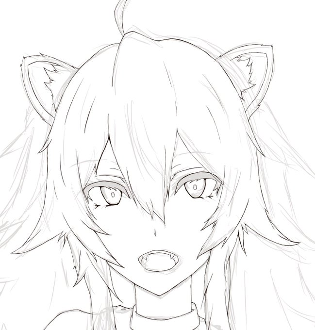 なんとか納得いく顔描けた( ˘ω˘ )
口は後で描きなおす気がする 