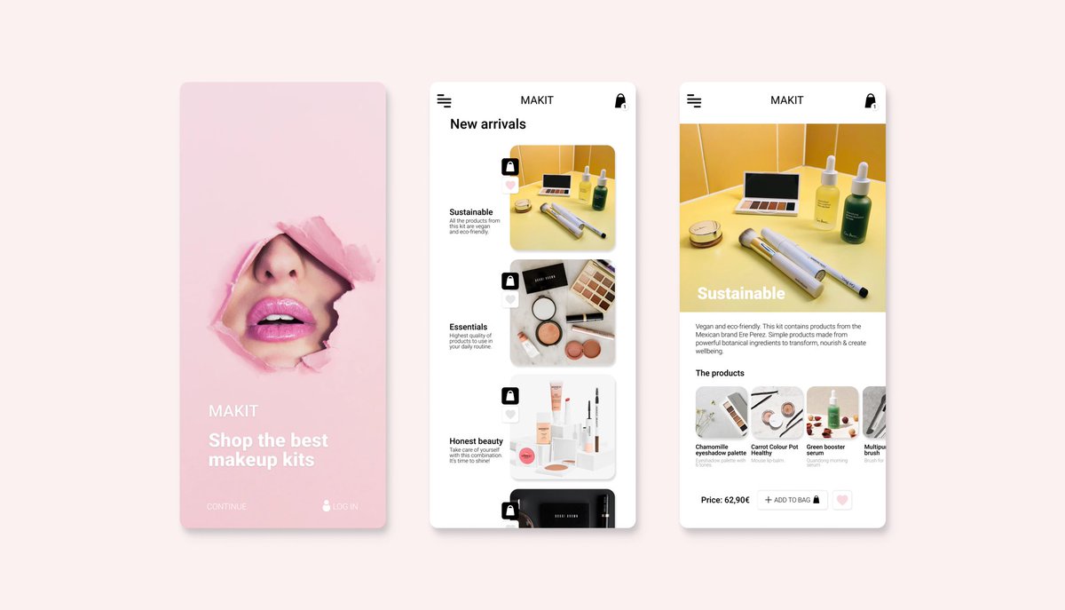 nurnic_'s tweet photo. Day 12: E-commerce 💄

It was obvious that e-commerce would grow. But now, the corona-crisis has made it essential. Let’s improve these apps/websites to make them more user friendly: less clicks and more clarity on the products.

#DailyUI #ecommerce #uidesign #figma #makeup https://t.co/U2c8WZAAPJ