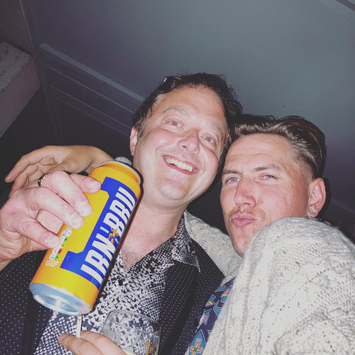 croninmusic's tweet photo. An #irnbru ad campaign that never ran somehow from back in the 70s. @CroninJohnny with Charles @marywallopers #irishindie #models #thefaceof https://t.co/ba1Lbumpcx