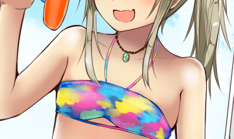 しんちょく 夏っぽいの描いてる 