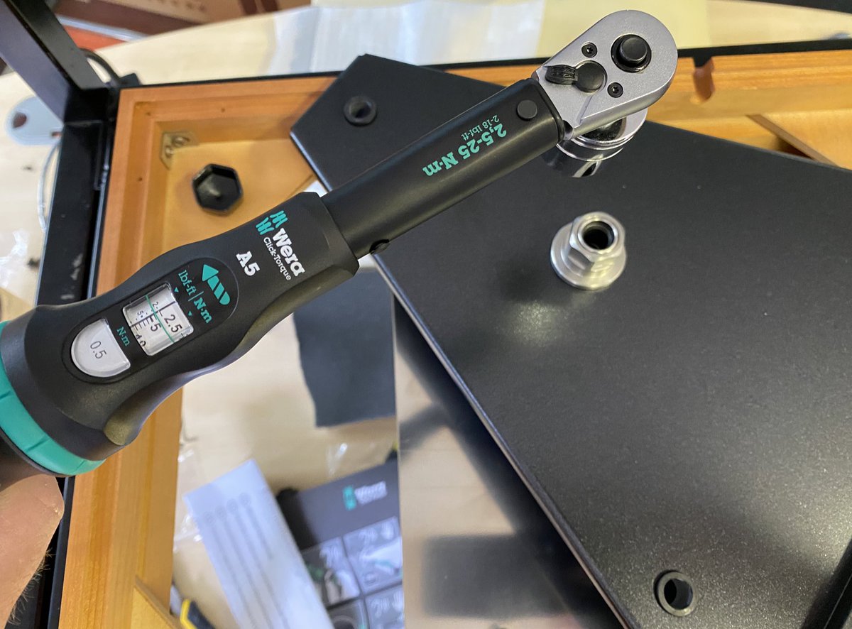 stoneaudio's tweet photo. We use a torque wrench and a 20mm socket to apply 3.5N.m of force to the new @linnproducts #Karousel bearing cap on this Akurate LP12 #turntable build. https://t.co/JSwdR2iTQ5