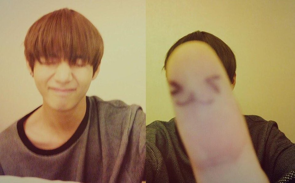 Remember when Taehyung drew these emojis on his fingers & named them as Kim Thumb, Kim Index Finger & Kim Middle Finger & then tried to imitate them? Please he& #39;s so adorable