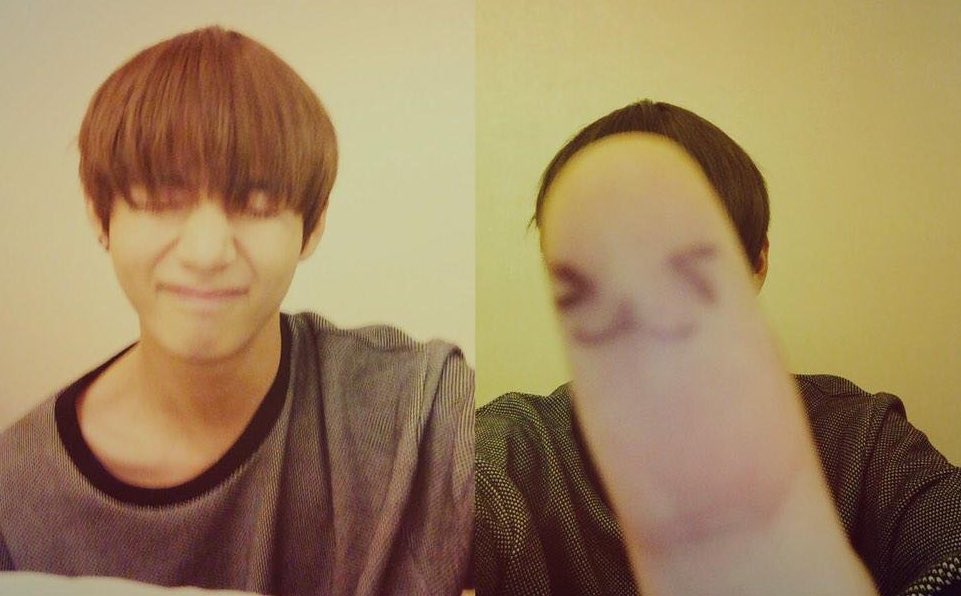 Remember when Taehyung drew these emojis on his fingers & named them as Kim Thumb, Kim Index Finger & Kim Middle Finger & then tried to imitate them? Please he's so adorable