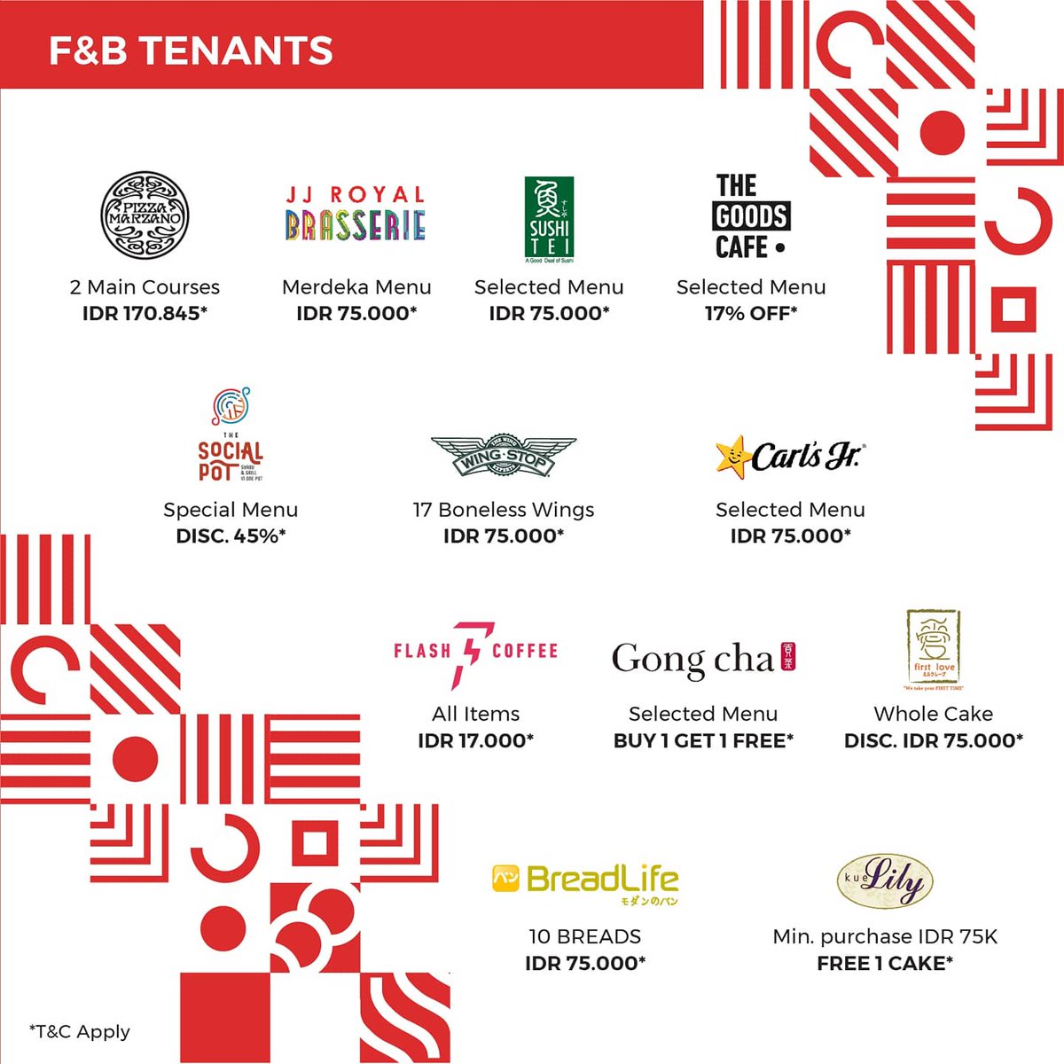 LotteMall_JKT's tweet photo. It's the shopping season around Indonesia 75th Independence Day! Check out all the promo you get from F&B, Lifestyle, and fashion!
.
Visit us at #LotteAvenue and get a taste and feel from our amazing #MerdekaDeals as soon as you can!
. https://t.co/QZC7mSKC39