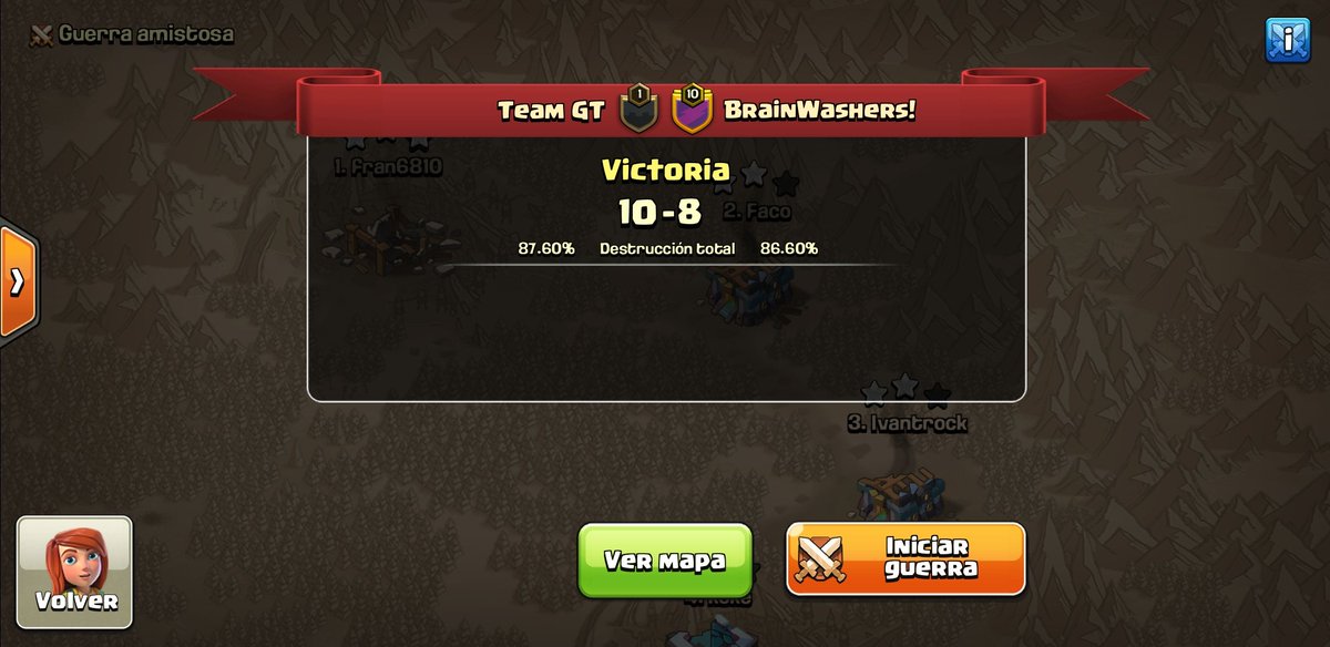 GENSANTICOS's tweet photo. Ganamos la ronda 128, esto nos coloca la proxima fecha en la ronda 64 contra el clan @SpaceStationCOC a darlo todo Gooo TEAM GT🔥 https://t.co/KZ8j0X64Ce
