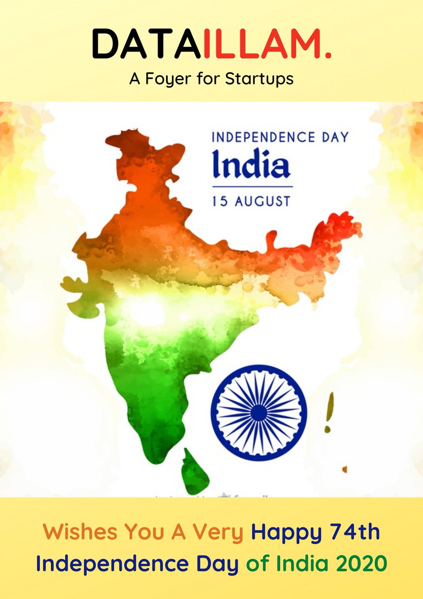 dataillam's tweet photo. Dataillam Wishes Everyone a Very
Happy Independence Day !!
Let's Salute the Nation.
.
.
#Dataillam #SalesAsAService #afoyerforstartups #IndependenceDay2020 #74thIndependenceDay #SAAS #SME #B2B #Product #Businessdevelopment https://t.co/ST1cdPqbdI