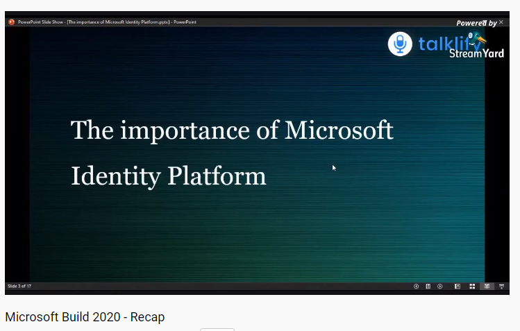 talklify's tweet image. The next session in @Microsoft Build 2020 - Recap was started by @jayakumrB sharing about the importance of Microsoft Identity Platform.
YouTube Link =&amp;gt; youtube.com/watch?v=jvfcp9…
#Microsoft #MSBuild #MSBuild2020 #Talklify