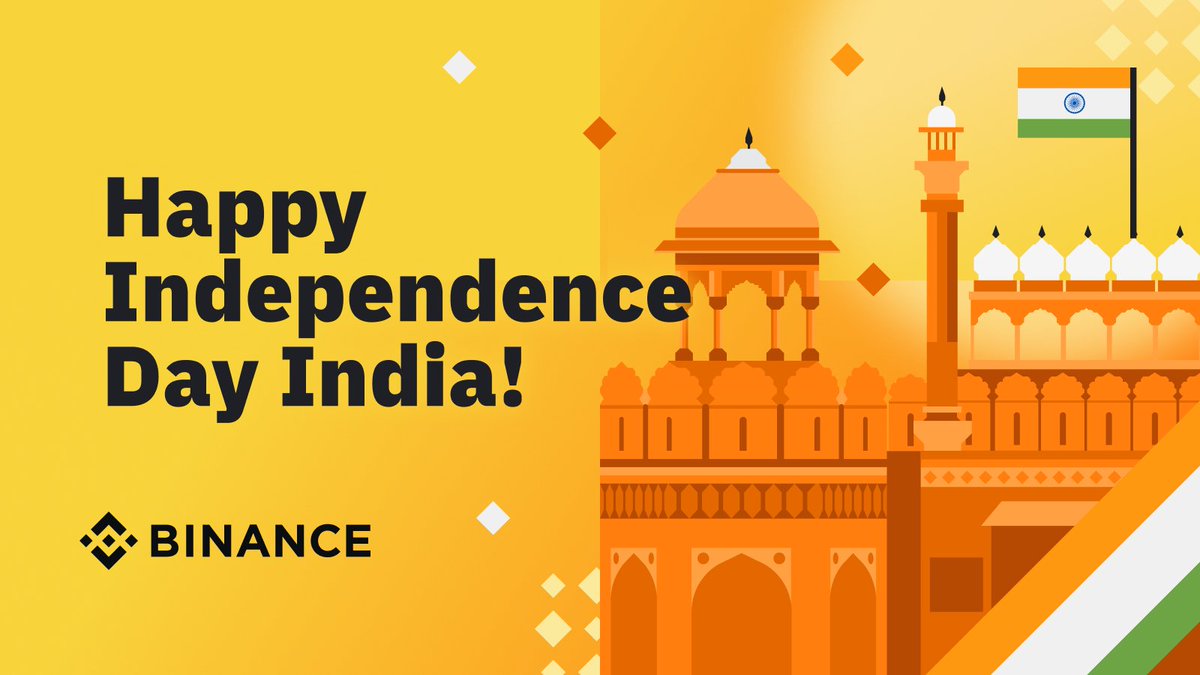 binance's tweet photo. Happy 74th #IndependenceDay India! 🇮🇳 https://t.co/ngxx7roO9t