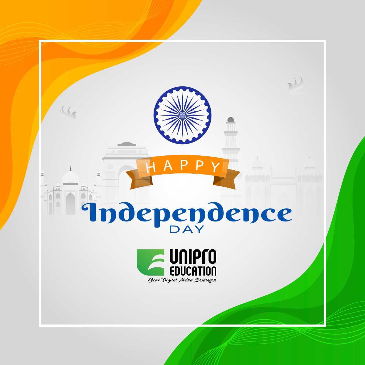 UniproEducation's tweet photo. The tribute will always be less for our freedom fighters but the salute to all will never be less. Saluting the entire nation, Happy Independence Day from Team Unipro!

#IndependenceDay2020 https://t.co/xMuuTpvBql