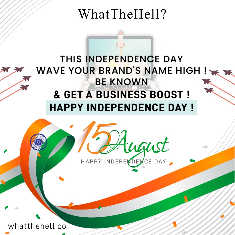 WHATTHEHELLIND's tweet photo. The tribute will always be less for our freedom fighters but the salute to all will never be less. Saluting the entire nation, Happy Independence day! 

#IndependenceDay #IndependenceDay2020 #74thIndependenceDay #WhatTheHell #AdvertisingAgency #MarketingAgency #DigitalMarketi ... https://t.co/hJitC1eePO