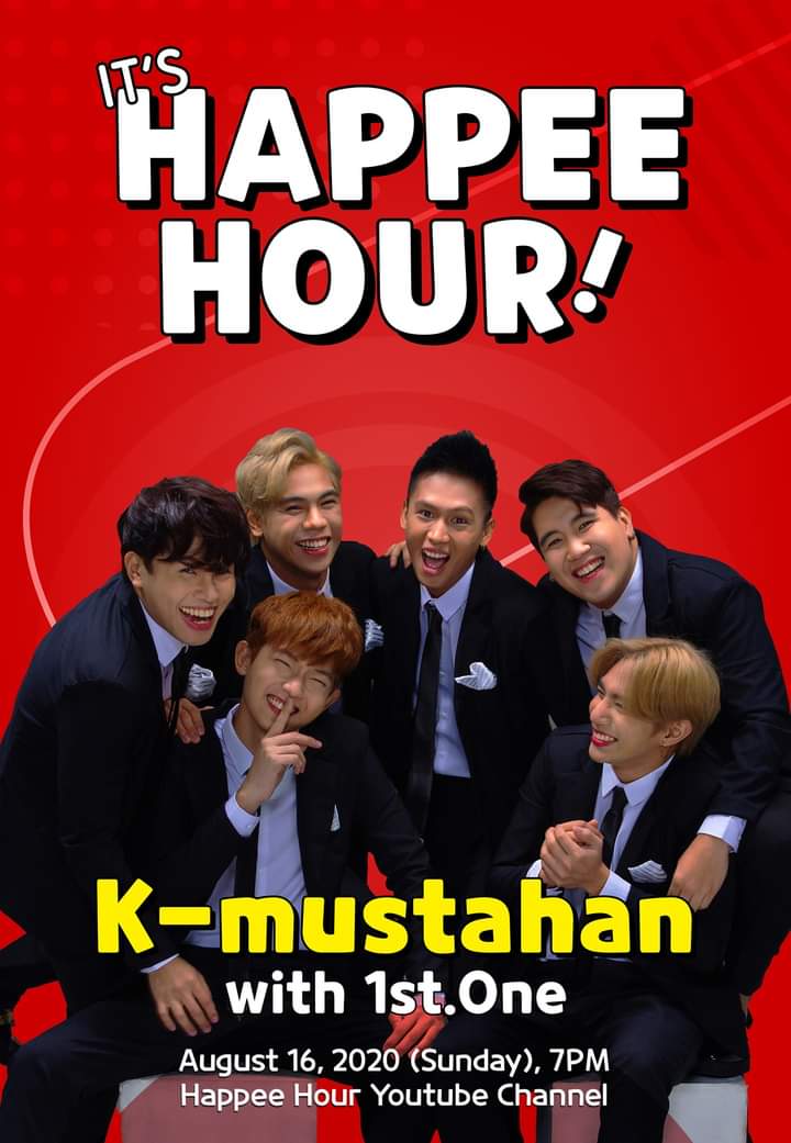 1stoneOfficial's tweet photo. Join at K-mustahan Session on Aug. 16 (Sunday) 7PM by @happeehour to get to know more about 1stOne. 
Watch them LIVE on their Youtube Channel (https://t.co/KQpTFAeXpB)
#HappeeHourWith1stOne #HappeeHour #KMustahanWith1stOne https://t.co/u8TdkPTCu4