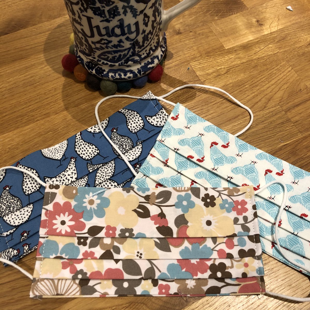 HeartFeltJudy's tweet photo. My morning so far 😊#makingmasks https://t.co/FHX7oroOIN
