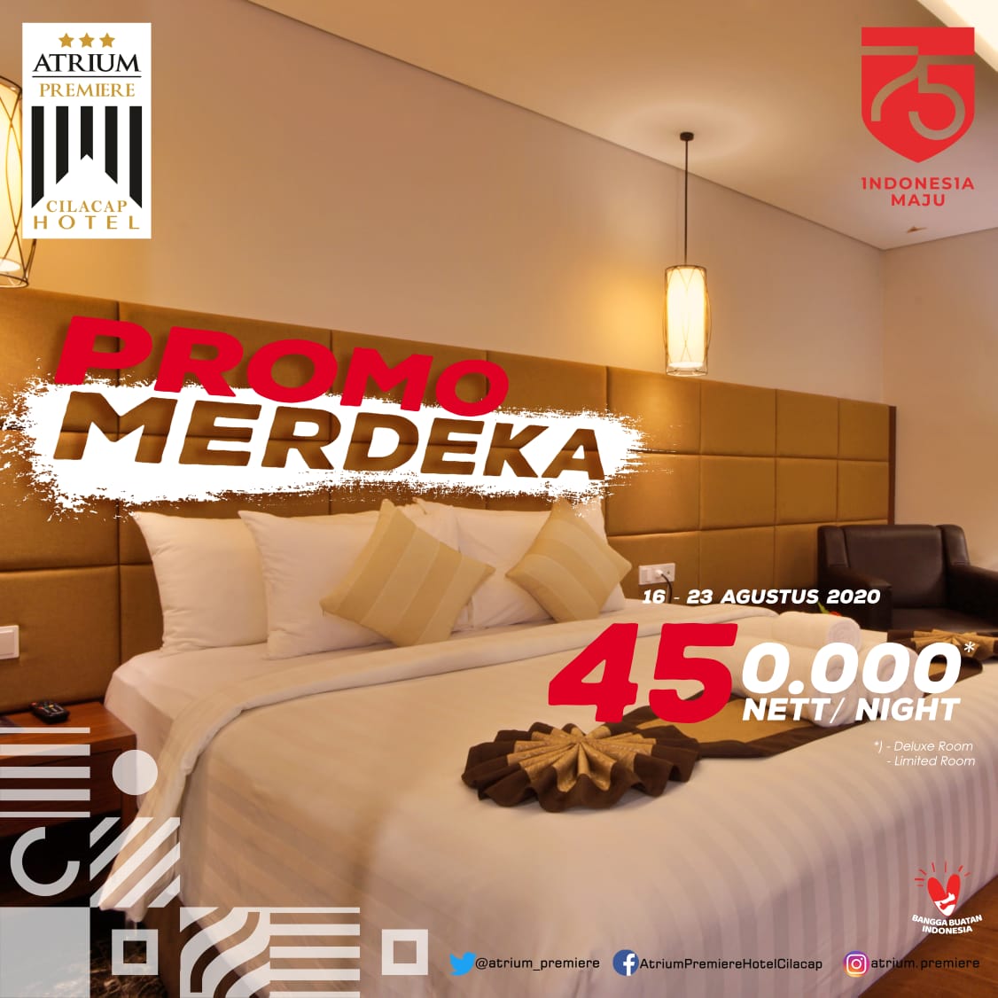 atrium_premiere's tweet photo. PROMO MERDEKA!!! Spesial buat anda atrium lovers, yuk dapetin harga spesial di bulan kemerdekaan kita cuma Rp 450.000,- Untuk info dan reservasi silahkan chat by DM Instagram yaa ♥️

====================================== https://t.co/yhYOET54Um
