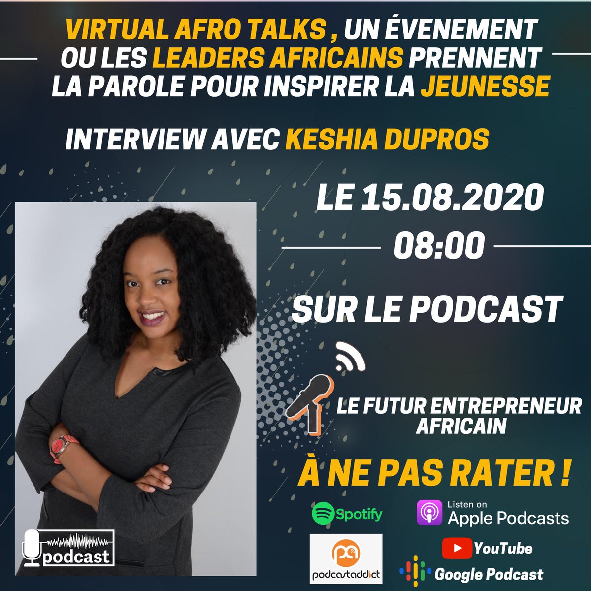 14kmforum's tweet photo. Nous remercions le podcast "Le Futur Entrepreneur Africain" pour cet échange autour de notre initiative !
🗣 Retrouvez la discussion sur Apple podcast, Spotify, Google podcast et Youtube) ou via ce lien : https://t.co/efkaLu1KnP
#virtualafrotalks #Afrique https://t.co/5c6gwUCM5k