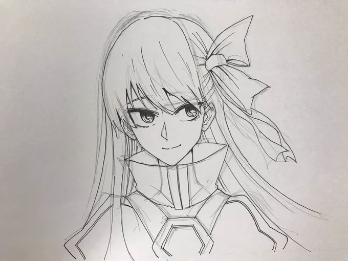 ふと思い立ってアナログでメルトを描いてました。今からHF3観に行くぜ!帰ってきたら塗りましょうかね… 