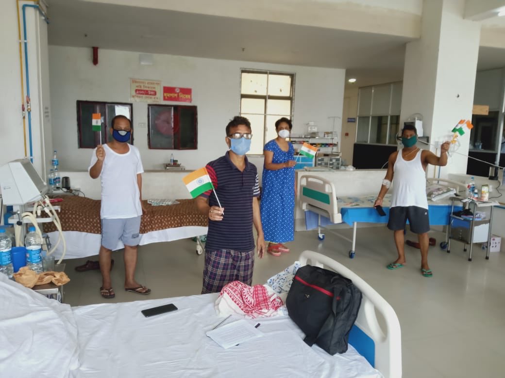 drbgos's tweet photo. Our Covid Patients are with much enthusiasm for celebrating INDEPENDENCE DAY , JAI HIND JAI BHARAT 🙏@FaamchB @nhm_assam @satyanusaran https://t.co/34Ps1C5n7f