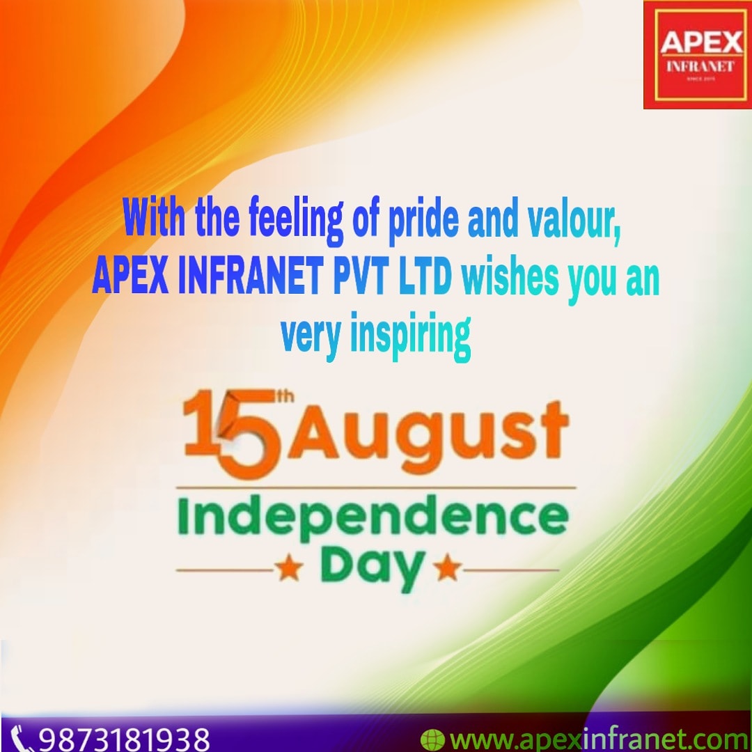 ApexInfraNetcom's tweet photo. Happy Independence day lovelies! Let's make our independence count and do amazing things in life!! ✨✨

#JaiHind #vandematram #india #bharat #independenceday #15aug #proudindian #indianatheart #indianatheartglobalinspirit https://t.co/sxu3mk5qaz