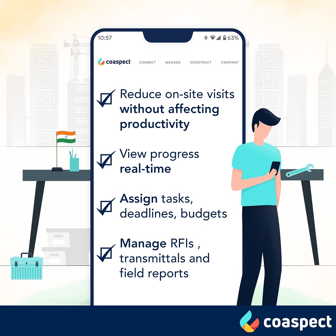 Coaspect's tweet photo. Freedom from manual lengthy paperwork ✔️
Freedom from site visits for issue resolutions ✔️

This Independence Day, enjoy your freedom from all the old ways of construction!

Take the 7-day free trial today and enter the world of digital construction. 

#IndependenceDayIndia2020 https://t.co/E6owcknC70