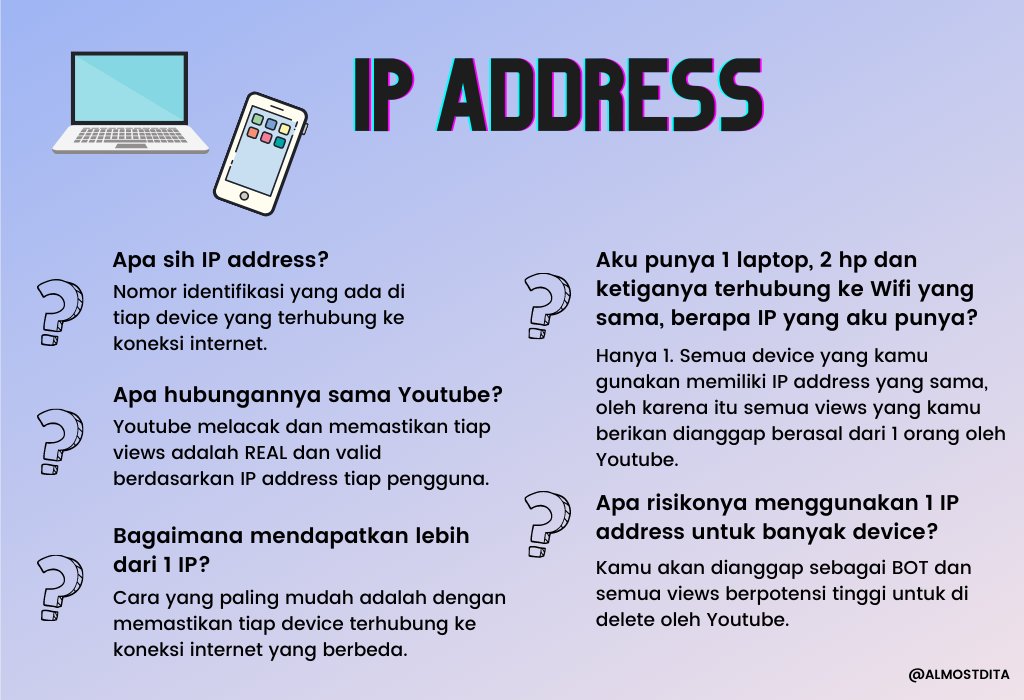 You/tube melacak aktivitas kamu berdasarkan IP address, menggunakan berbagai macam device dan berganti account, selama semuanya tetap terhubung ke koneksi internet yang sama, maka You/tube menganggap semua views berasal dari kamu.Views yang berlebihan berpotensi untuk didelete.