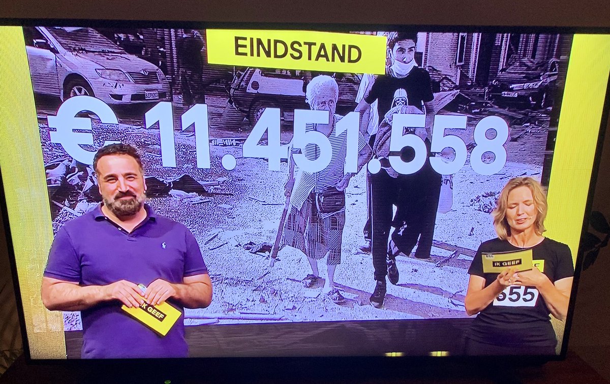 HesterSomsen's tweet photo. Yesterday Dutch people donated €11 mln+ for the victims of the #BeirutBlasts. A gift from the ❤️ from one people to another. A big support also for the Lebanese call for reform, reform, reform. #giro555 https://t.co/k7F8GsIDHR