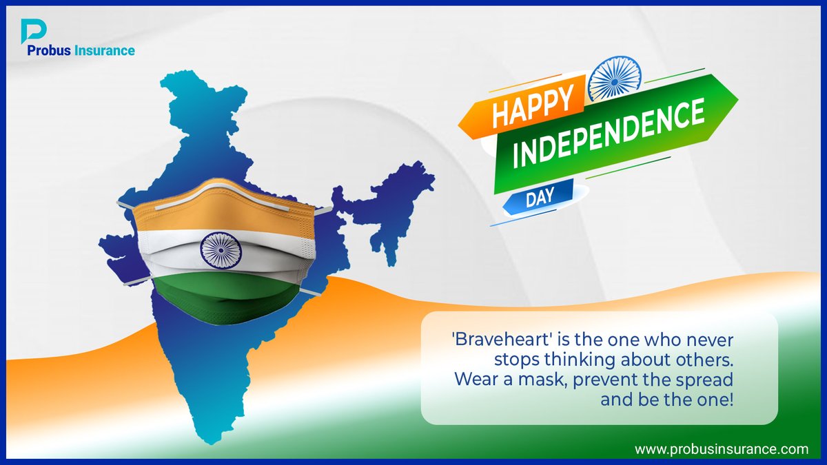 ProbusInsurance's tweet photo. 𝐓𝐡𝐢𝐬 𝐈𝐧𝐝𝐞𝐩𝐞𝐧𝐝𝐞𝐧𝐜𝐞 𝐃𝐚𝐲 be the 'Braveheart' and help flatten the curve by playing your part well and prevent the coronavirus spread. Happy Independence Day to all!
#IndependenceDay #preventthespread #flattenthecurve #playyourpartwell #stopcommunityspread https://t.co/bpkIxaU5M6