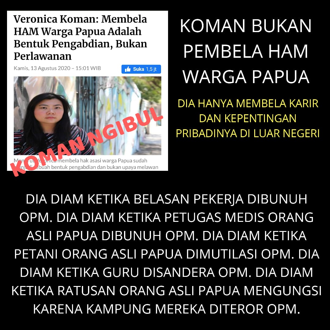 Pendusta sampai kapanpun akan tetap jd pendusta. Pernah Koman berbicara mengenai belasan pekerja yg dibunuh OPM? Dmn Koman ketika ada petani yg dimutilasi dg keji? Atau ketika guru disandera oleh OPM?

Kepentingan pribadi nya jauh lbh penting, arogan, dan angkuh

<a href="/bayususeno2001/">Dr Bayu Suseno</a>