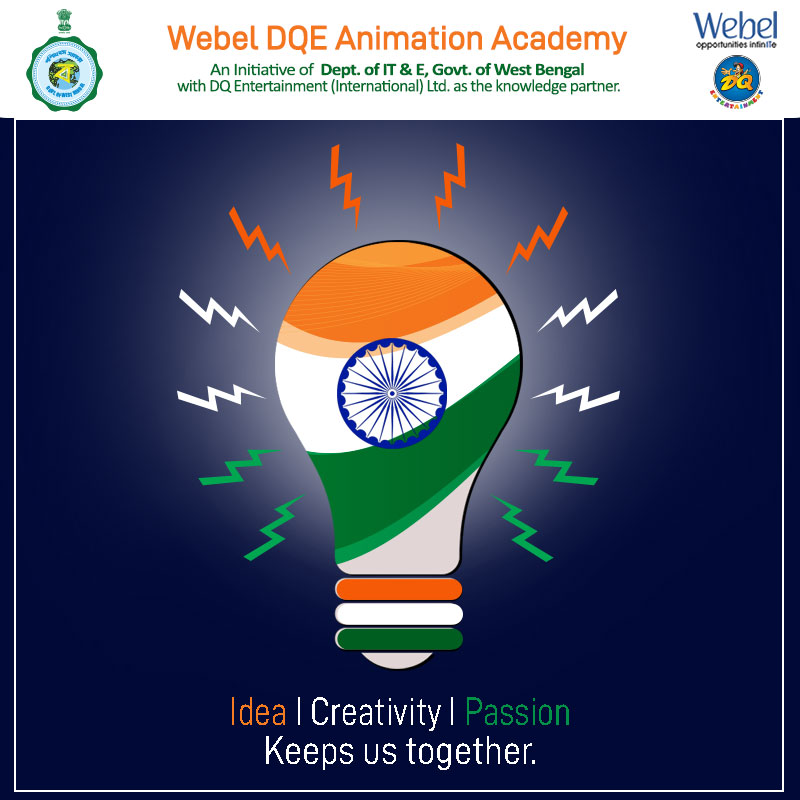 WAA_Webel's tweet photo. The future of the country is on each one of us... our perseverance, dedication and commitment. Let's be the change we want to see in our country. HAPPY INDEPENDENCE DAY !! JAI HIND ! #IndependenceDayIndia2020 #IndependenceDayIndia #Together4India  #animation #VFX https://t.co/x0HwoHlyJZ
