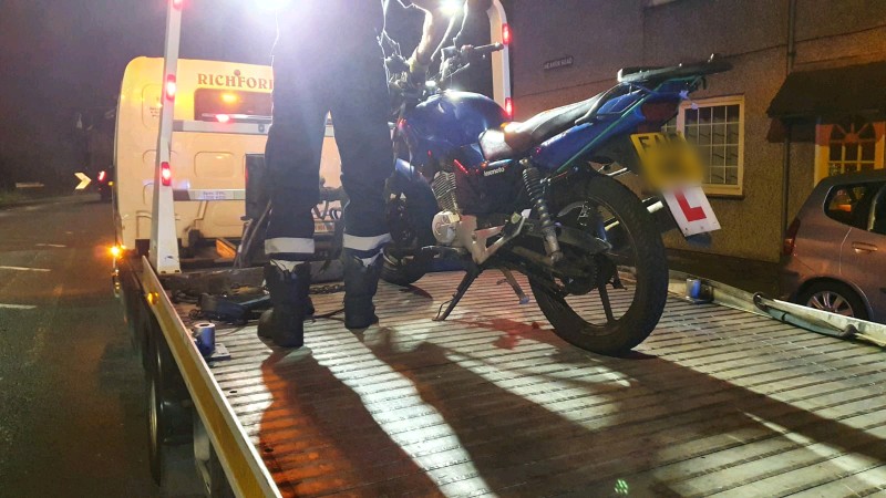 DerbysRPUBikers's tweet photo. Fails to stop for @DerbyshireRPU, rides into traffic car, causing minor damage..... Why? Because the rider was drunk, ON A MOTORBIKE, vehicle recovered and rider now in custody. #stupidhasnolimit #fatal4 https://t.co/zDxEQ8jM6Q https://t.co/bOlHq0APT1