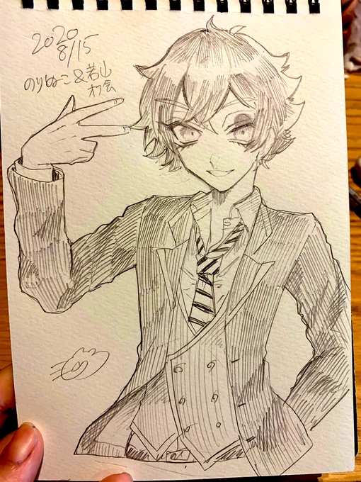 若山くんのスケブにエース描いた❤️ 