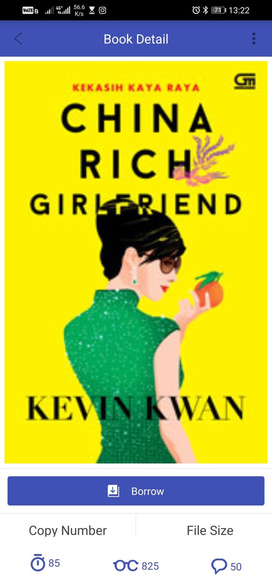 11. Series Crazy Rich Asian - Kevin KwanPun ada di iPusnas. Cuma buku pertamanya itu ngantri ya. Sisanya sih aman-aman aja.Crazy Rich Asians:  http://webadmin.ipusnas.id/ipusnas/publications/books/117796Rich People Problems: http://webadmin.ipusnas.id/ipusnas/publications/books/92884China Rich Girlfriend: http://webadmin.ipusnas.id/ipusnas/publications/books/117781