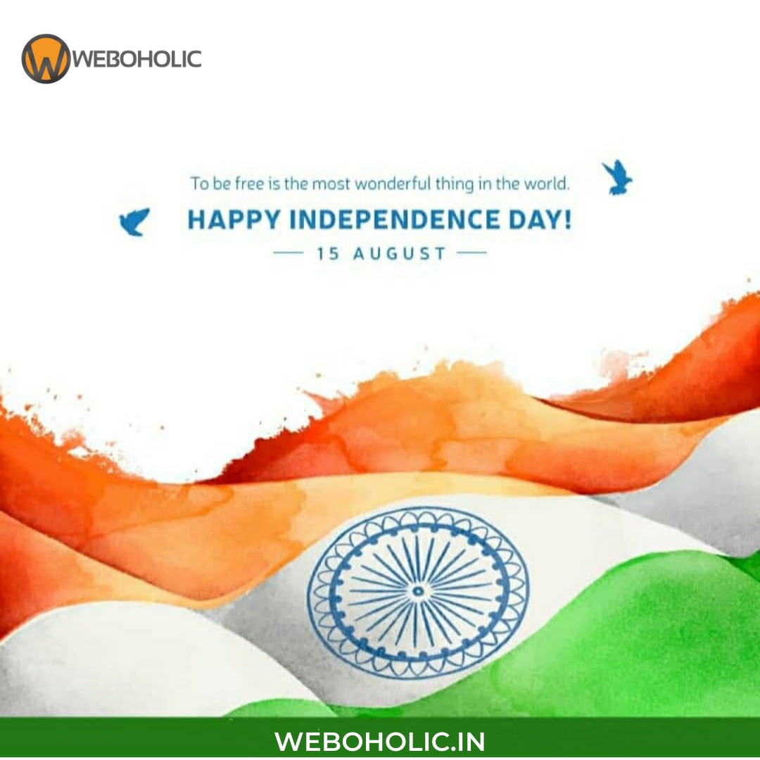 weboholicworks's tweet photo. Wishing you all a Happy Independence Day. Jai Hind!

#weboholic #HappyIndependenceDay2020 #IndianFlag #India #IndependenceDay #Freedom #15thAugust #AgencyLife #Lockdown2020 #GoDigital #DigitalMarketingLife #CreativesDesigns #CreativeStrategy #MarketingStrategy #MarketingIdeas https://t.co/e0bKCUcDm2