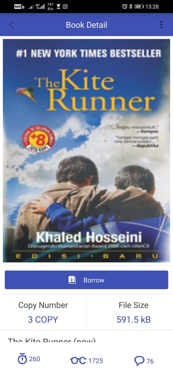 13. The Kite Runner - Khaled Hosseini Another have-to-read book yang belum pernah kubaca meski sudah sangat populer dan banyak orang membacanya.Stoknya lumayan. 3. Tapi nggak berebutan-berebutan amat lah ya. http://webadmin.ipusnas.id/ipusnas/publications/books/78849