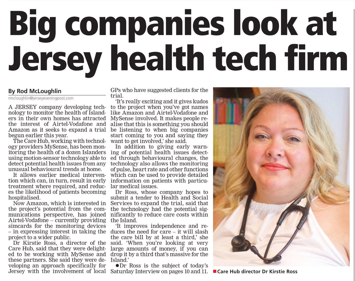 This is a fantastic success story <a href="/kirstross/">kirstie greig</a> 

Big companies look at Jersey health tech firm ...