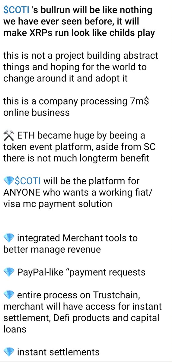 81Weil's tweet photo. @boxmining $COTI has a killer payment system in the making. #COTIVIPER will be launched in the coming weeks.
Last month, COTI counted a monthly processing volume of $8.5M on-line business. 
$COTI #DeFi #Staking #Trustchain #CotiX #COTIPay #DAGtechnology #MultiDAG #Trustscore #fintech https://t.co/WyUIomN01F