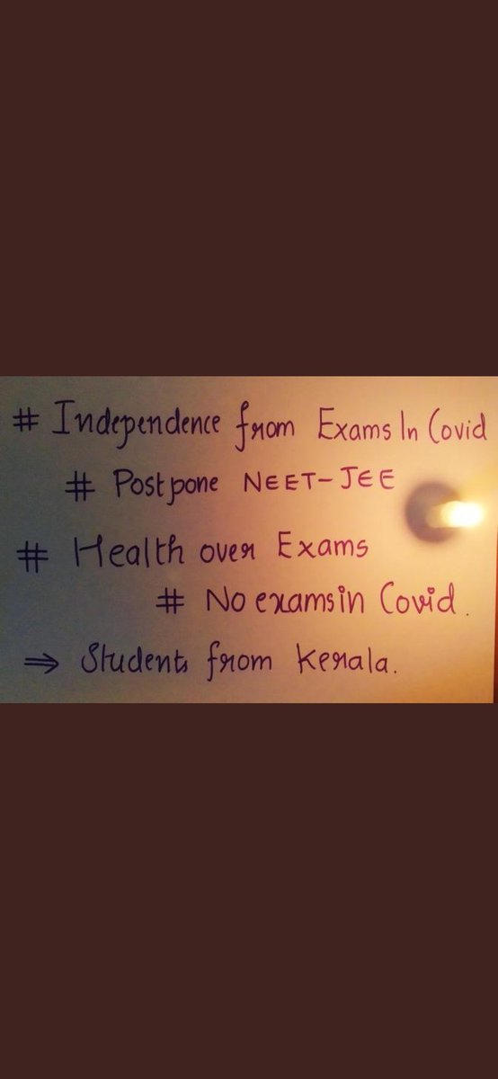 VishalK86406399's tweet photo. @DrRPNishank @MVenkaiahNaidu @VPSecretariat #PostponeJEE_NEETinSept..
#posponeNDA #lifeOverExam
We give exam to make our future...But what if that exam take away our future.... https://t.co/RvN7feHKll
