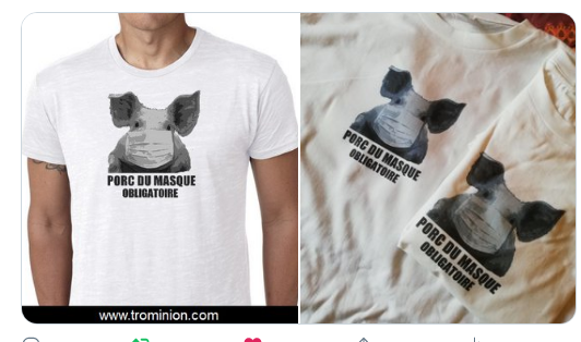 Etoile2M's tweet photo. #reconfinement porc du masque obligatoire groin groin!!! https://t.co/UrFg2VHSpX