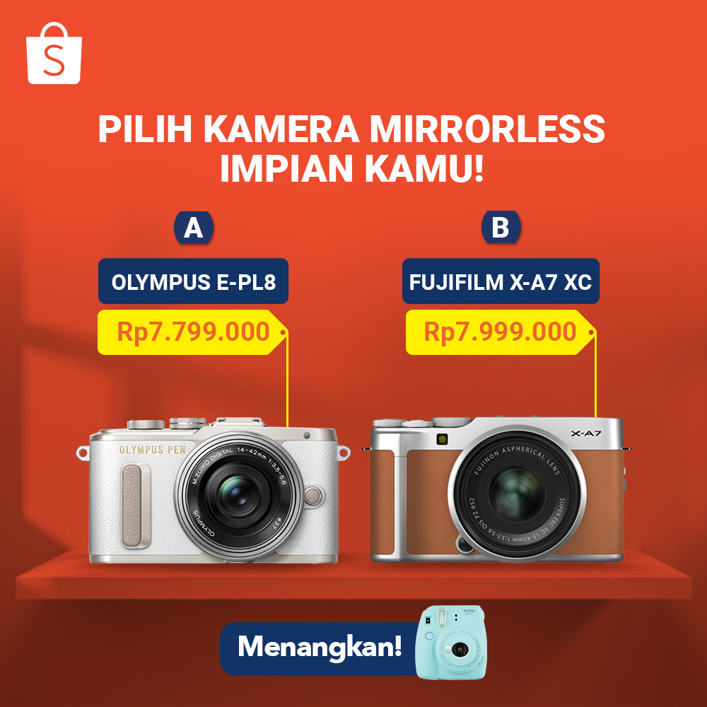 Yuhuu Sobat Shopee! Kita ada hadiah Fujifilm Instax Mini 9, lho! Yuk, ikutan:

1. FOLLOW <a href="/ShopeeID/">Shopee Indonesia</a>
2. RT &amp; LIKE tweet ini
3. REPLY pilihan kamu pakai #ShopeeSabtuSantai SEBANYAK-BANYAKNYA
4. 1 pemenang dipilih ACAK
5. Bukan akun quiz hunter

Pemenang diumumkan 18 Agustus 2020.