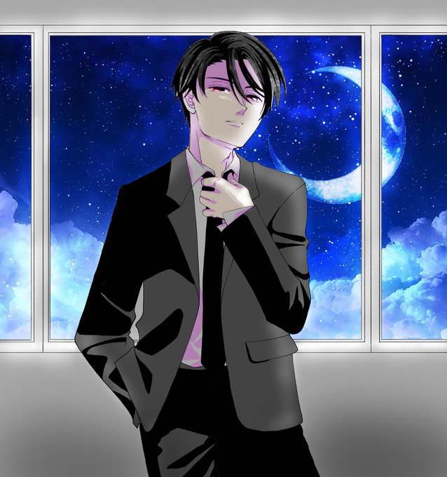 黒髪イケメンのtwitterイラスト検索結果