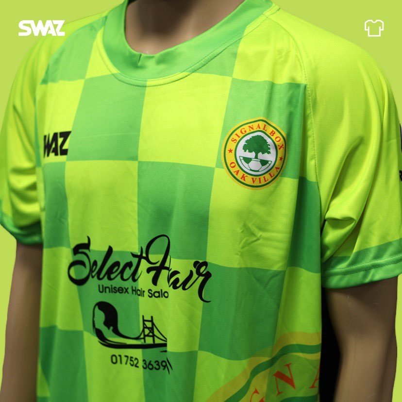 swaz_football's tweet photo. Serving sponsors is an essential role for any football club, and we can add as many intricate extras on a SWAZ football kit design as you need. 🙏Here's the brand new @box_oak SWAZ strip with their club sponsor perfectly featured on the front. 😍 #ConceptToCompetition https://t.co/0xMGTUuvSj