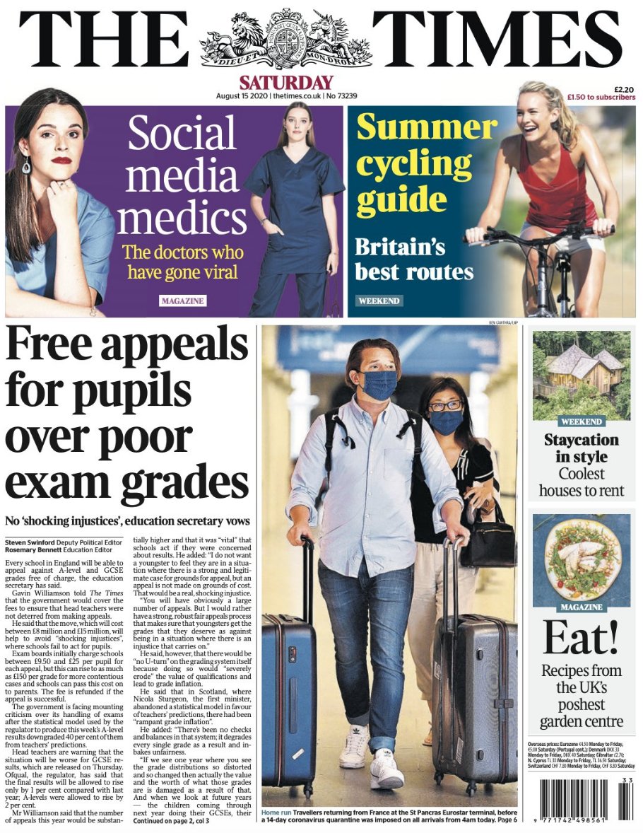 Gavin Williamson says appeals against the grade you were awarded will be free. This may or may not be good politics but it's terribly misleading. Appeals may be free but they are also pretty much pointless.