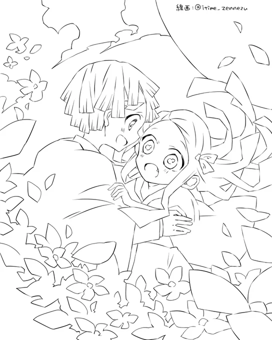 てまちゃん(@tbr13n8 )にバトンタッチ!! 
どんな風になるのかドキドキですね!!!
#線画でつながるぜんねずお絵描きリレー 