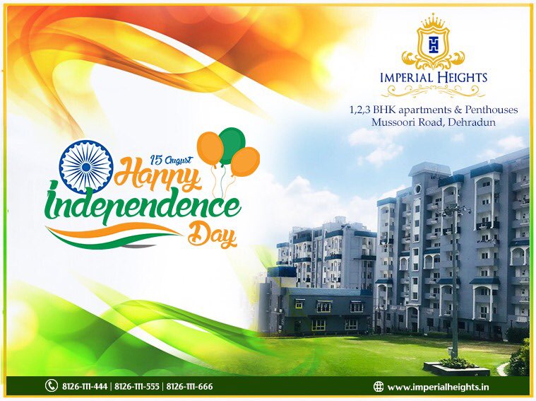 HeightsRoad's tweet photo. Of India’s myriad incomparable treasures, the spirit of freedom &amp; unity in diversity have been the beacons of progress for our great nation 

Join us, as we celebrate the 74th #IndependenceDay with pride, prosperity and responsibility.

#independenceday #imperialheights https://t.co/dX47NYeFY8