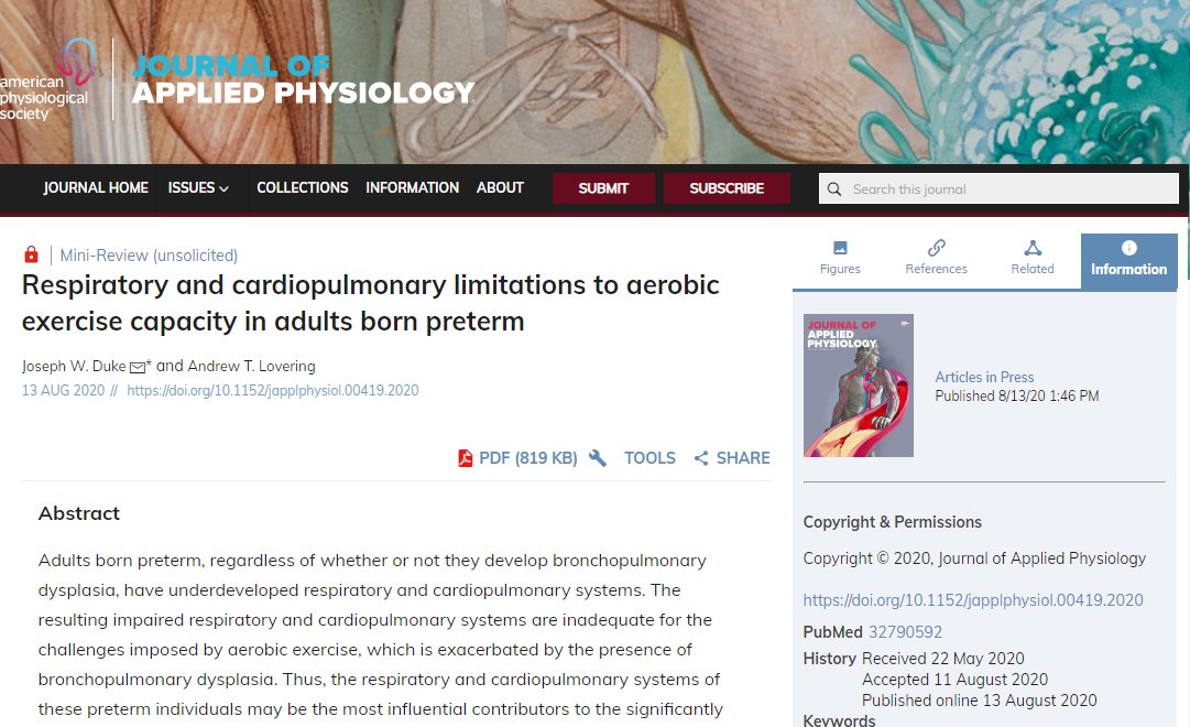 iRespMusCollab's tweet photo. A good suggestion by @rshei🙏-> A mini review in @japplphysiol detailing cardiopulmonary & respiratory determinants of #exercise_capacity in adult survivors of #preterm birth:
https://t.co/g5gzaH7dfl
Nice work @AndrewTLovering @JJDuke10 !
#irmc #RespiratoryPhysiology https://t.co/G9YhcdEWzg