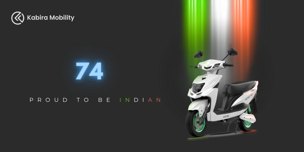 KabiraMobility's tweet photo. Kabira Mobility wishes you all, Happy 74th Independence Day ๐ฎ๐ณ
#74YearsofFreedom
#SwitchtoElectric #Freedomfrompollution #freedom #Independenceday #KabiraMobility #environmentfriendly #ev #ClassicGroup #kabiramobility #HelloEV #greenIndia https://t.co/7PfKQR8RHh