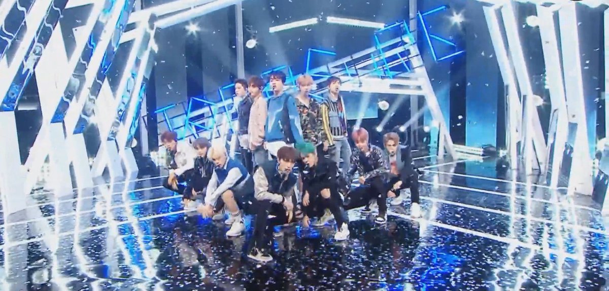 TREASUREunion's tweet photo. Congrats again @treasuremembers for an amazing performance! You rock the stage again! 😭💜

We'll do our best to give you a music show win next week. 
#Treasure_On_MuCore 
#TREASURE https://t.co/NdsRMp1F3V