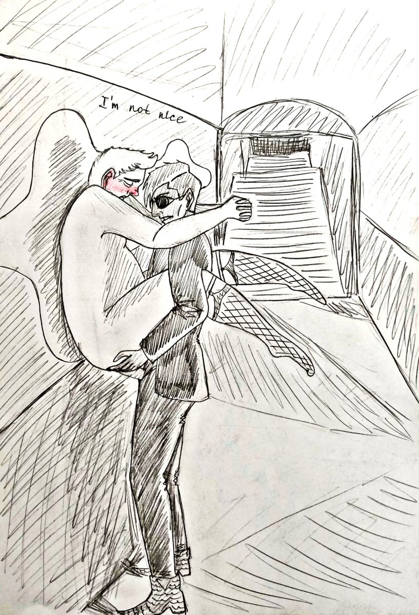 Andromeda_Sky1's tweet photo. I'm not nice.

#GoodOmensNSFW #ineffablehusbands #Aziraphale #Crowley https://t.co/V5uTrTUJxv