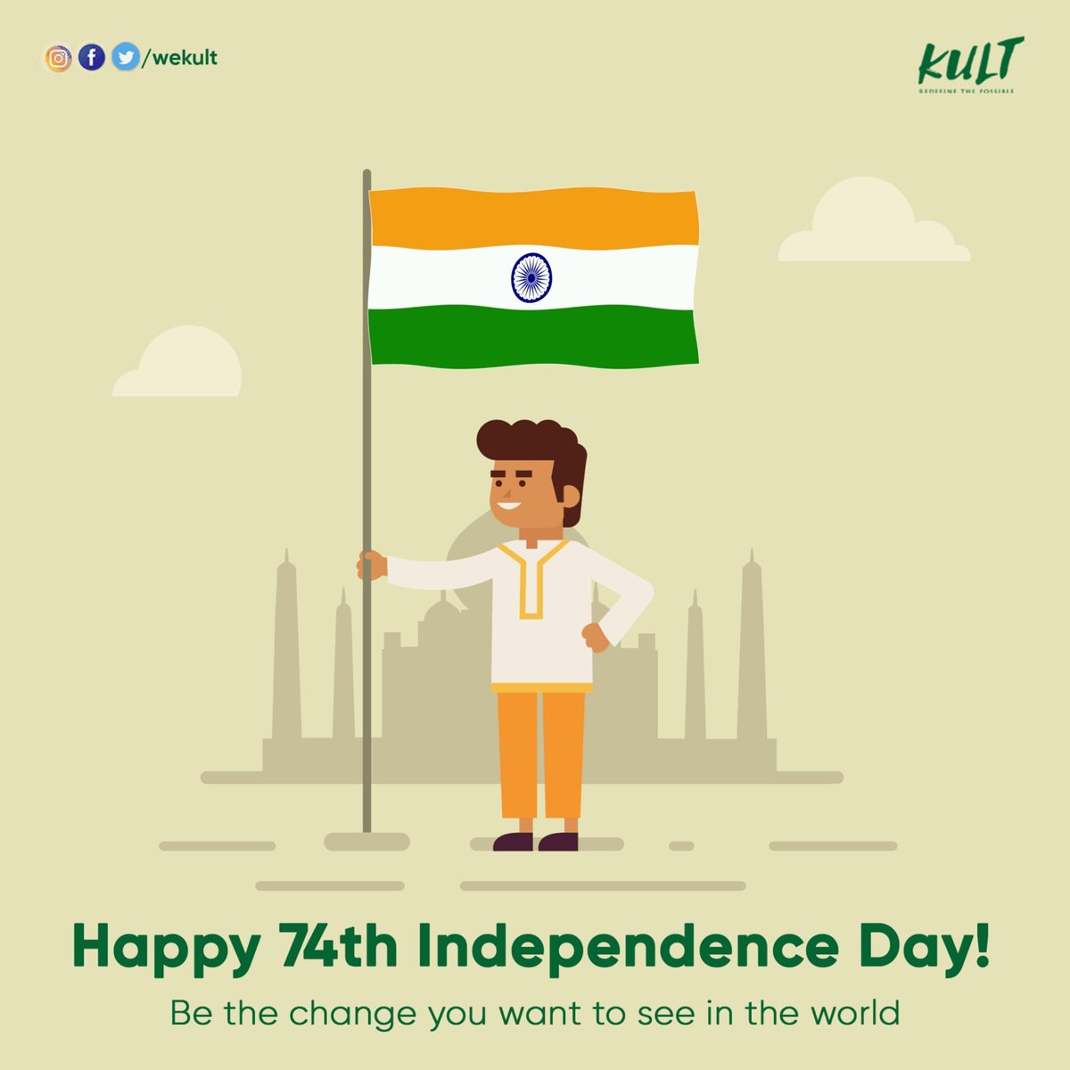 wekult's tweet photo. Happy Independence Day
#IndependenceDay2020 #15August2020 #74thIndependenceDay https://t.co/ByimjjFxwq